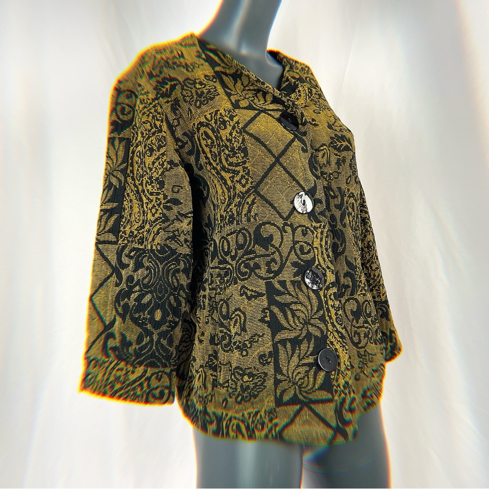 90s Patchwork Embroidered Golden Tapestry Blazer Jacket